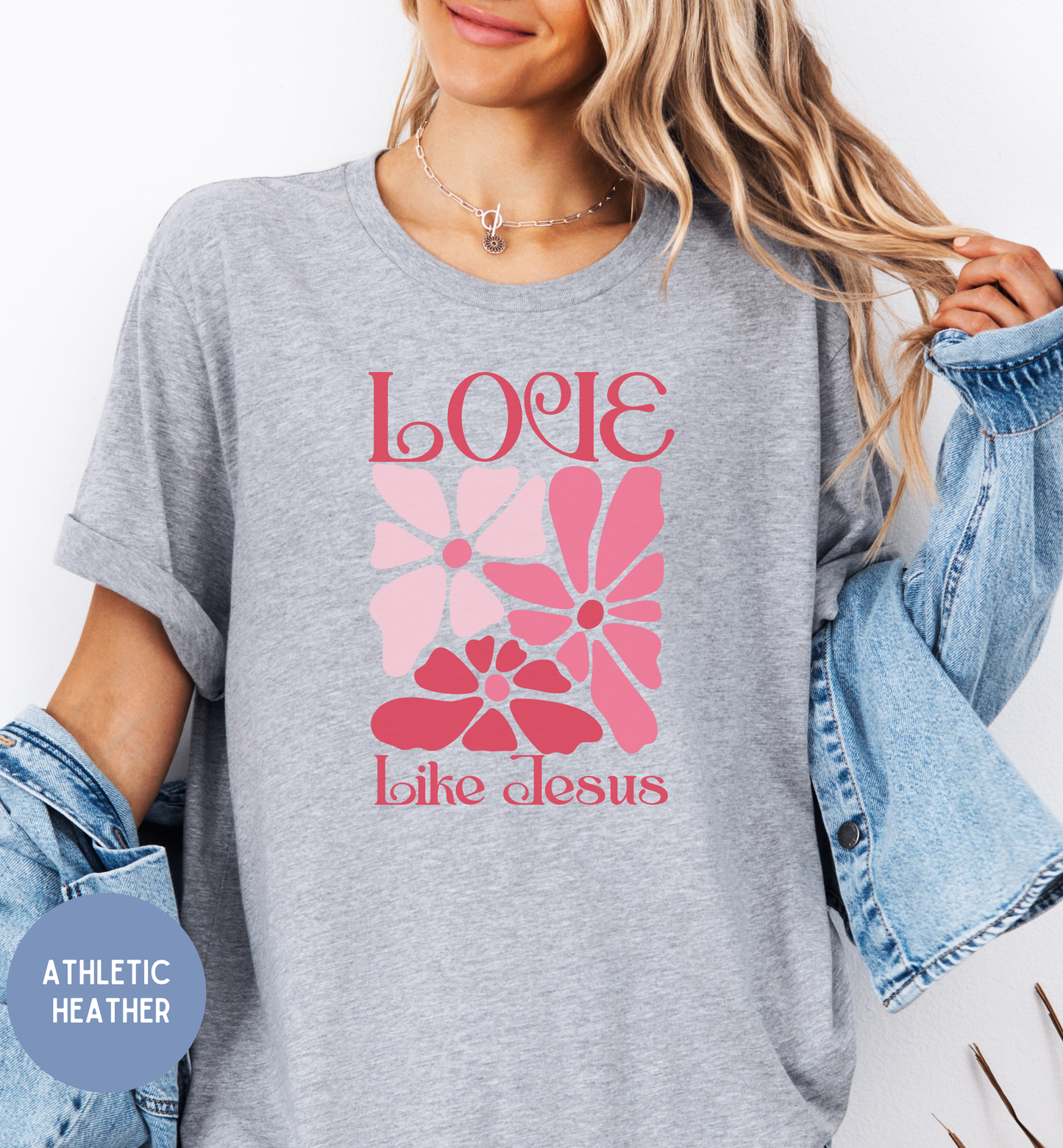Love like Jesus- Retro Floral t-shirt for women
