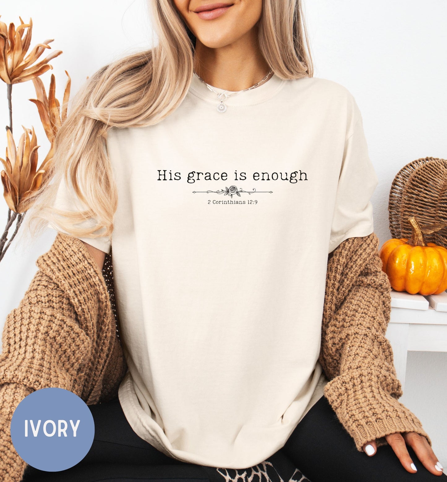 His grace is enough Christian t-shirt for women