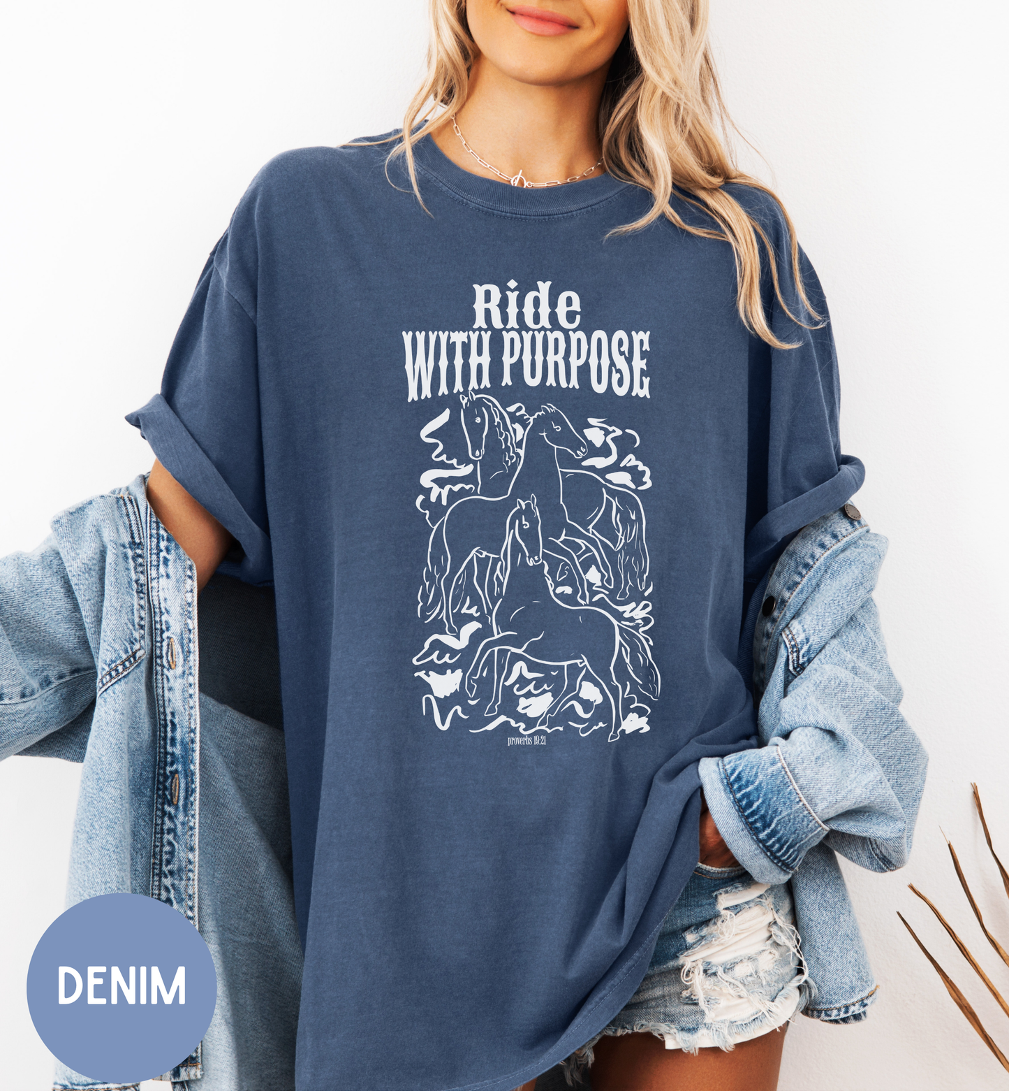 Ride with purpose- Western cowgirl faith shirt.