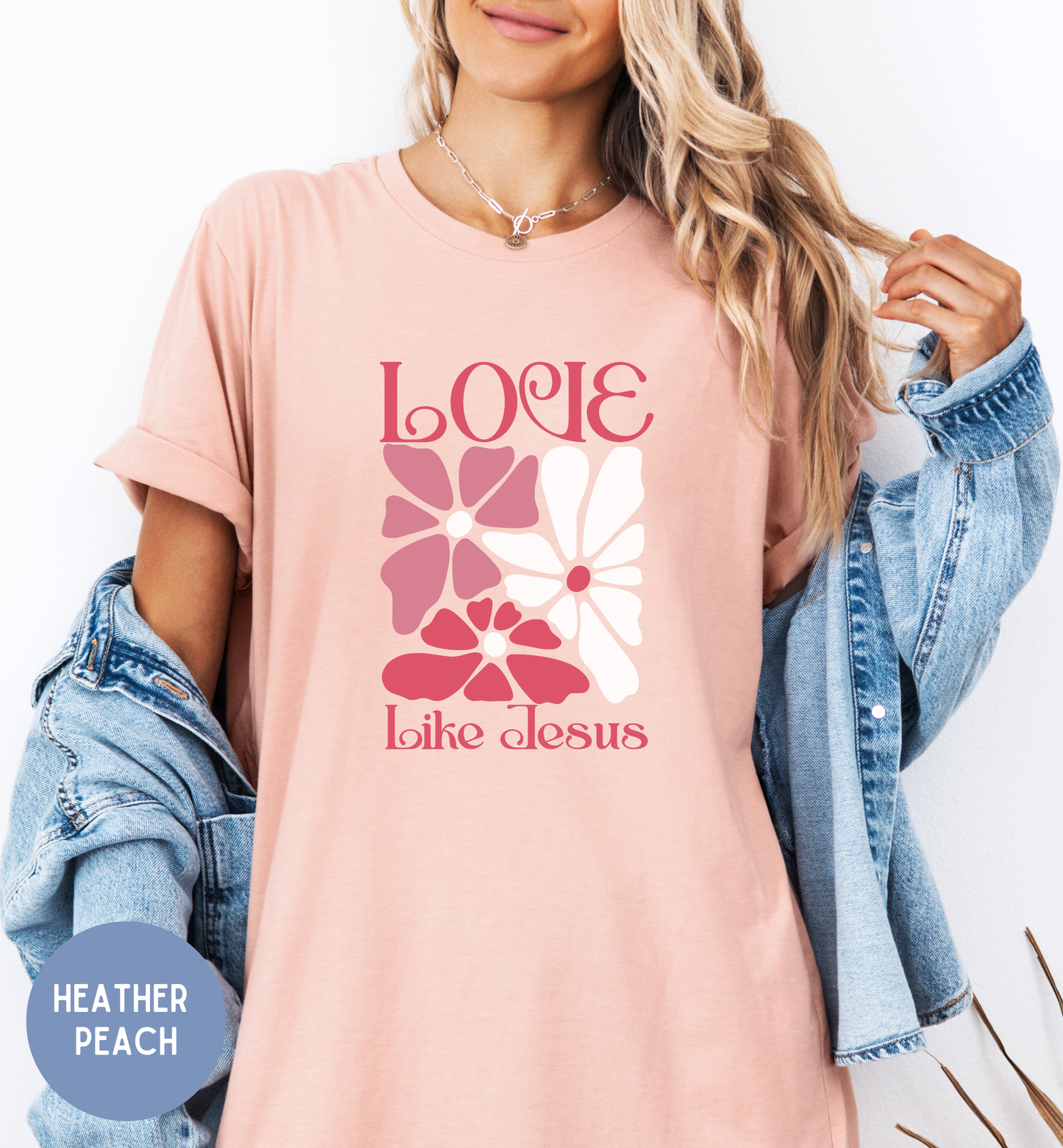Love like Jesus- Retro Floral t-shirt for women