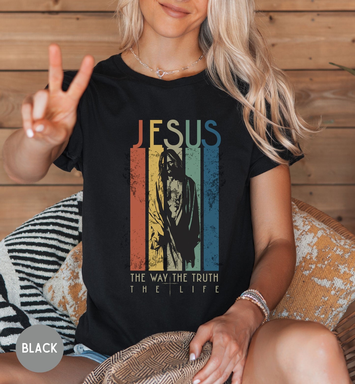 The Way The Truth The Life, Christian Retro Tshirt - Women's Faith Tee