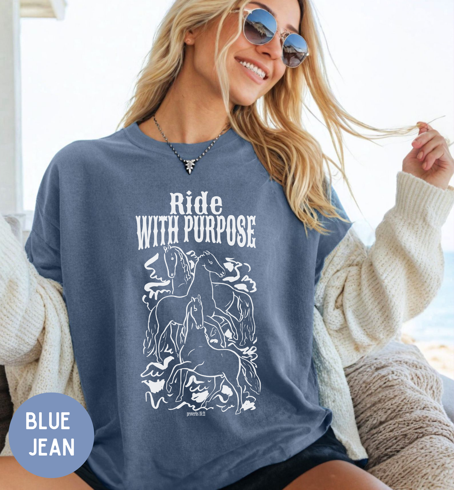Ride with purpose- Western cowgirl faith shirt.