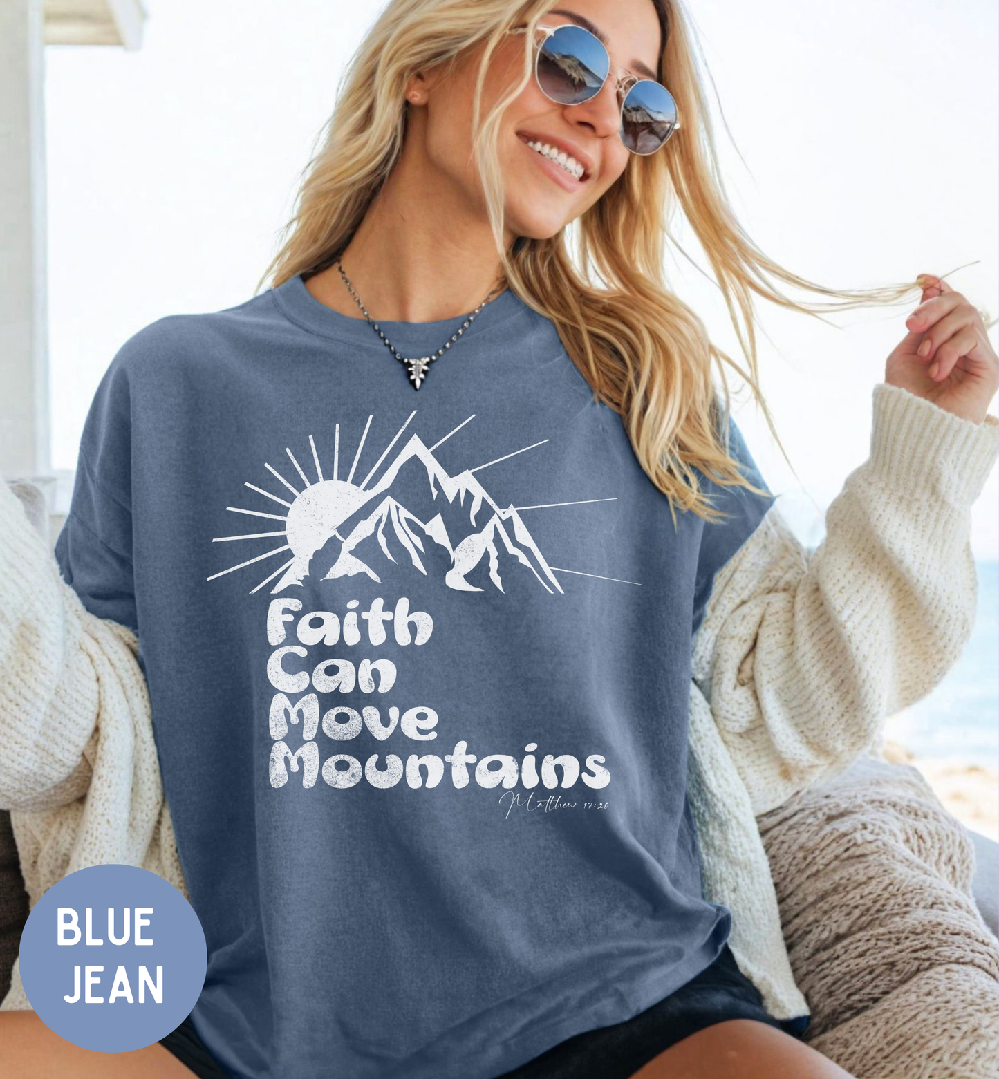 Faith can move mountains shirt, Women's Christian Faith tee