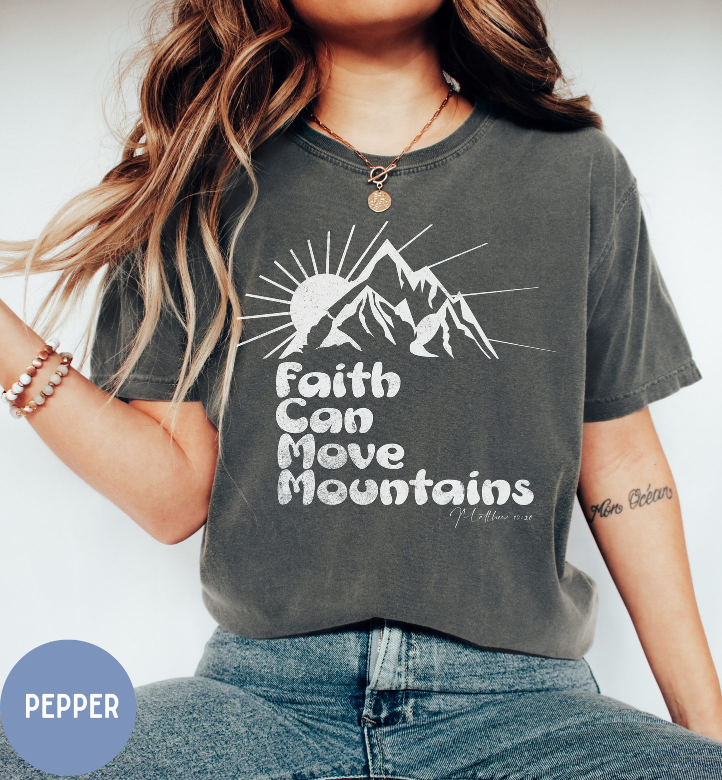 Faith can move mountains shirt, Women's Christian Faith tee