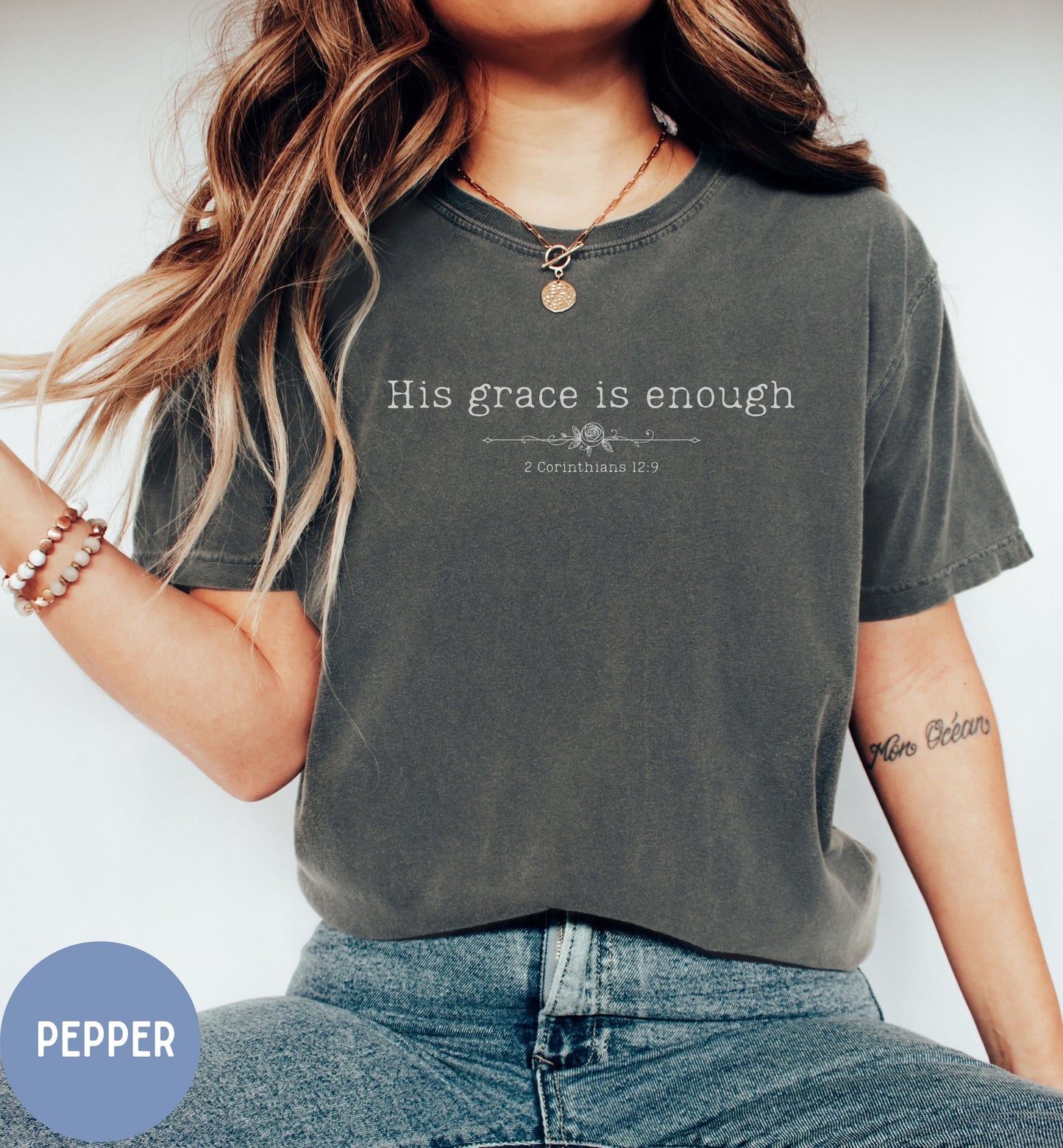 His grace is enough Christian t-shirt for women