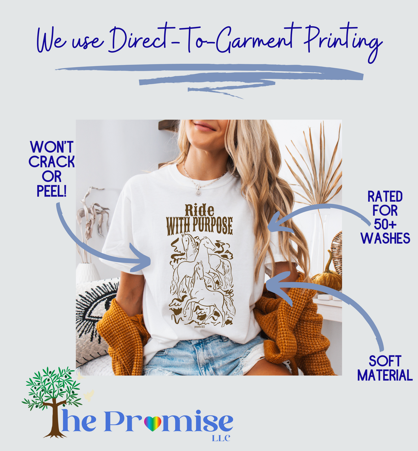Ride with purpose- Western cowgirl faith shirt.