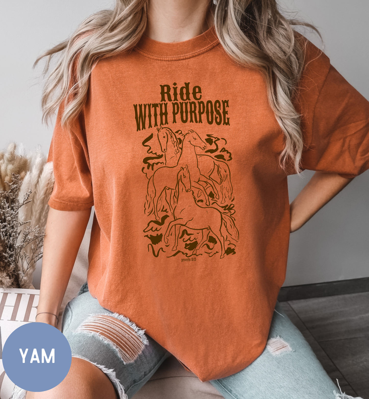 Ride with purpose- Western cowgirl faith shirt.