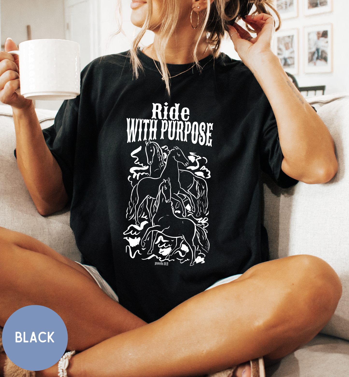 Ride with purpose- Western cowgirl faith shirt.