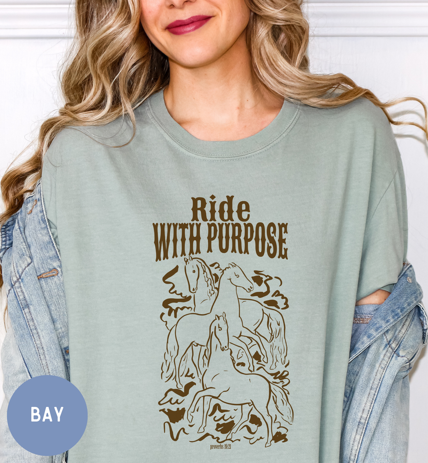 Ride with purpose- Western cowgirl faith shirt.