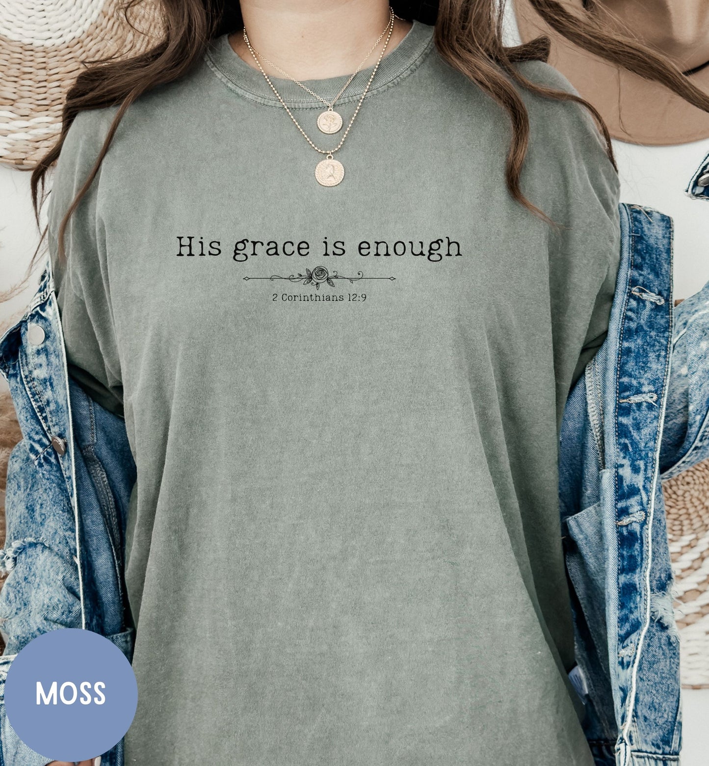His grace is enough Christian t-shirt for women