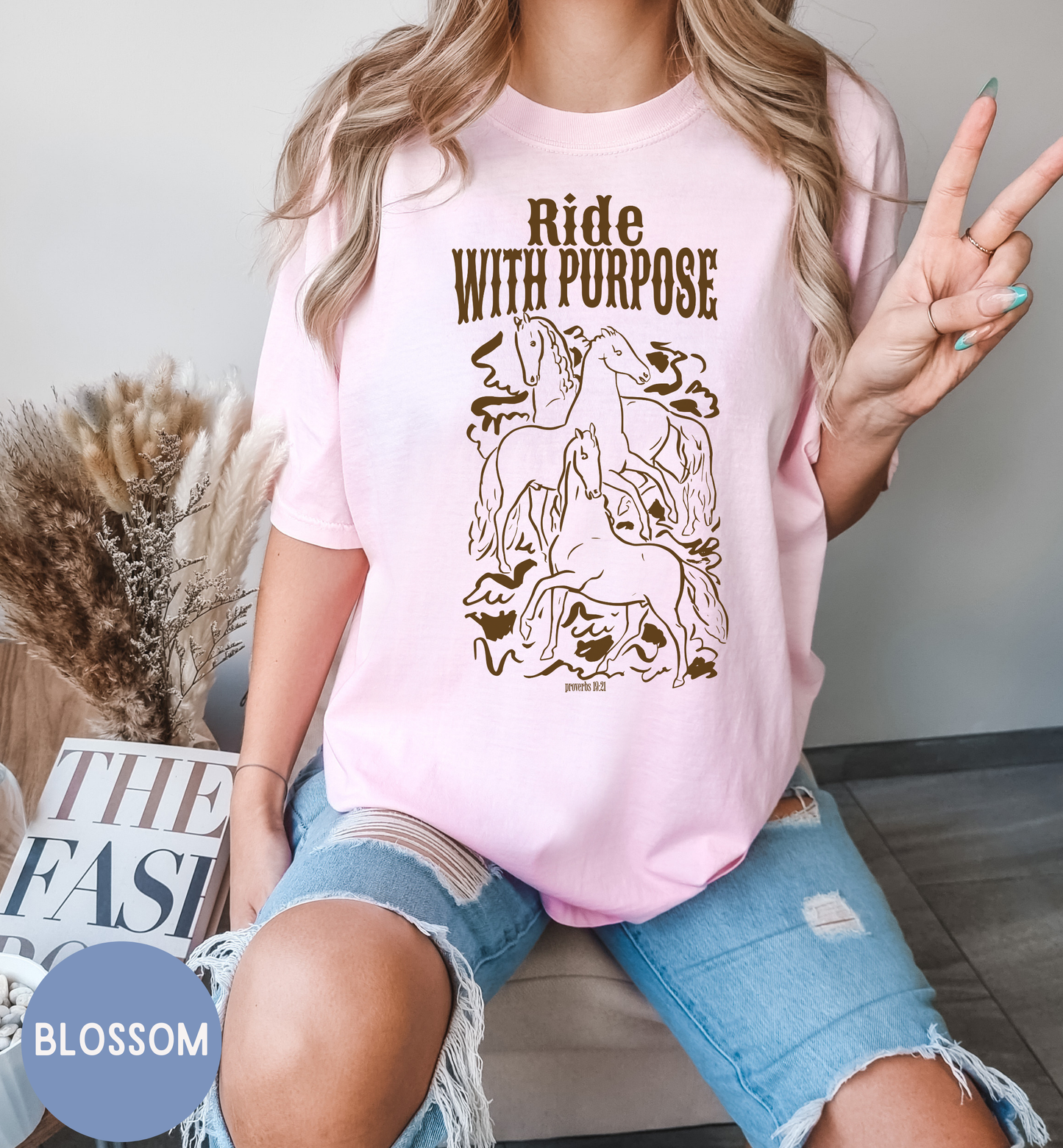 Ride with purpose- Western cowgirl faith shirt.