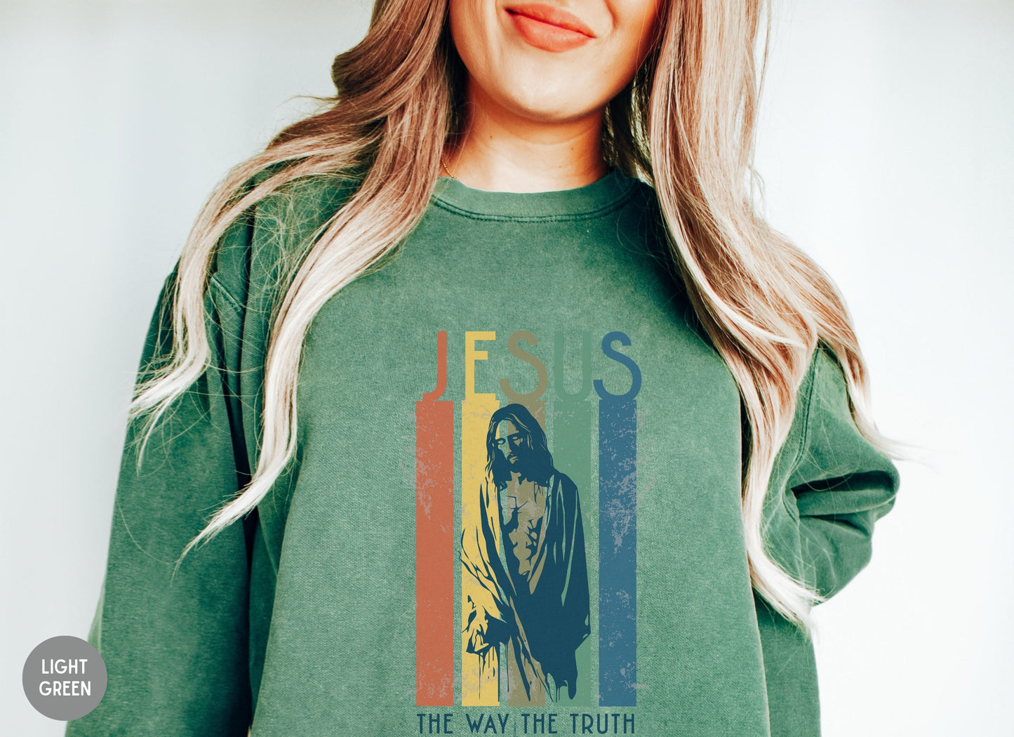 The Way The Truth The Life, Retro Christian sweatshirt -Women's Faith sweater