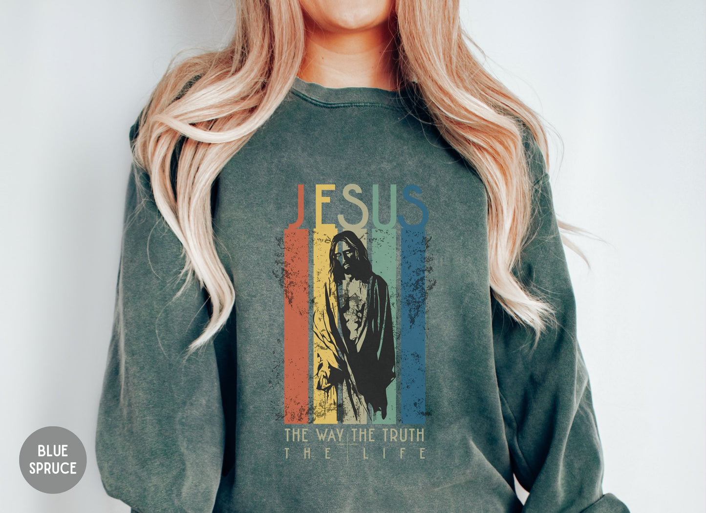 The Way The Truth The Life, Retro Christian sweatshirt -Women's Faith sweater
