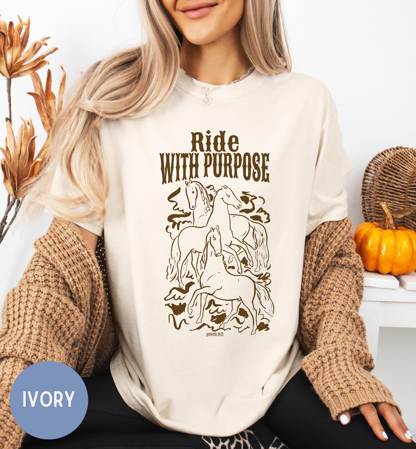 Ride with purpose- Western cowgirl faith shirt.