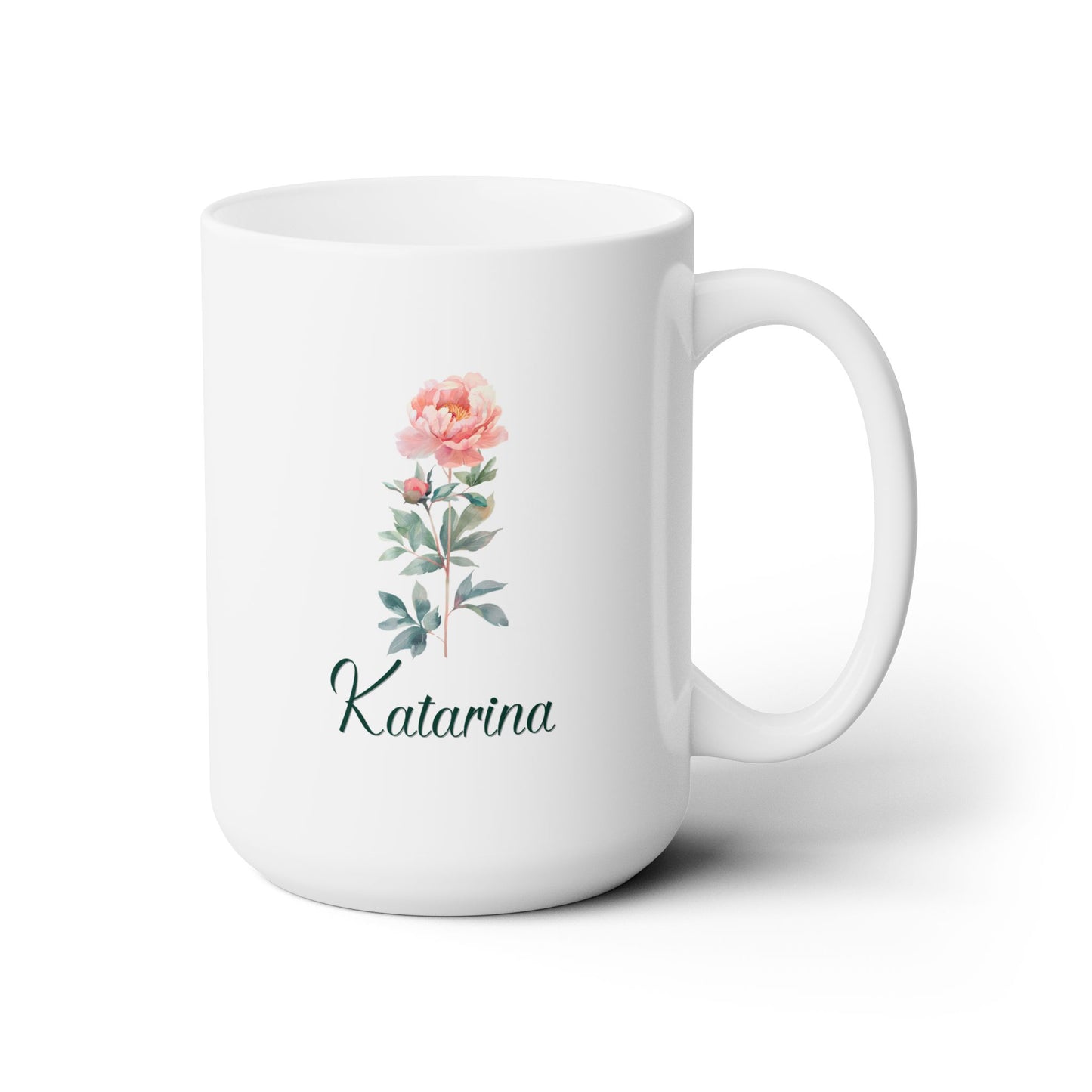 Personalized floral mug with name and bible verse, Christian gift for her.