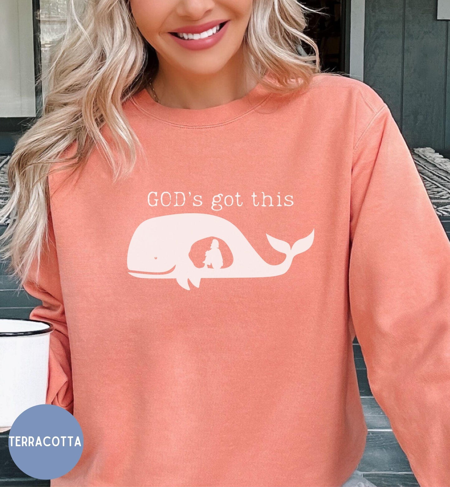 Religious Sweatshirt, God's Got This, Jonah in the Whale, Bible shirt, Christian Apparel, Faith Sweater, Inspirational Top, Christian gift.