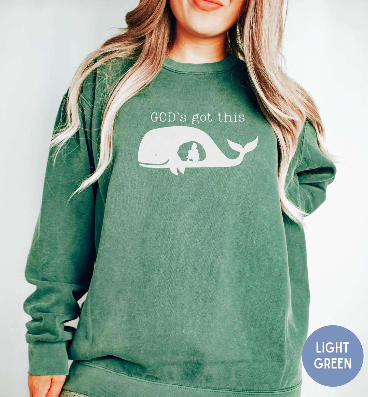 Religious Sweatshirt, God's Got This, Jonah in the Whale, Bible shirt, Christian Apparel, Faith Sweater, Inspirational Top, Christian gift.