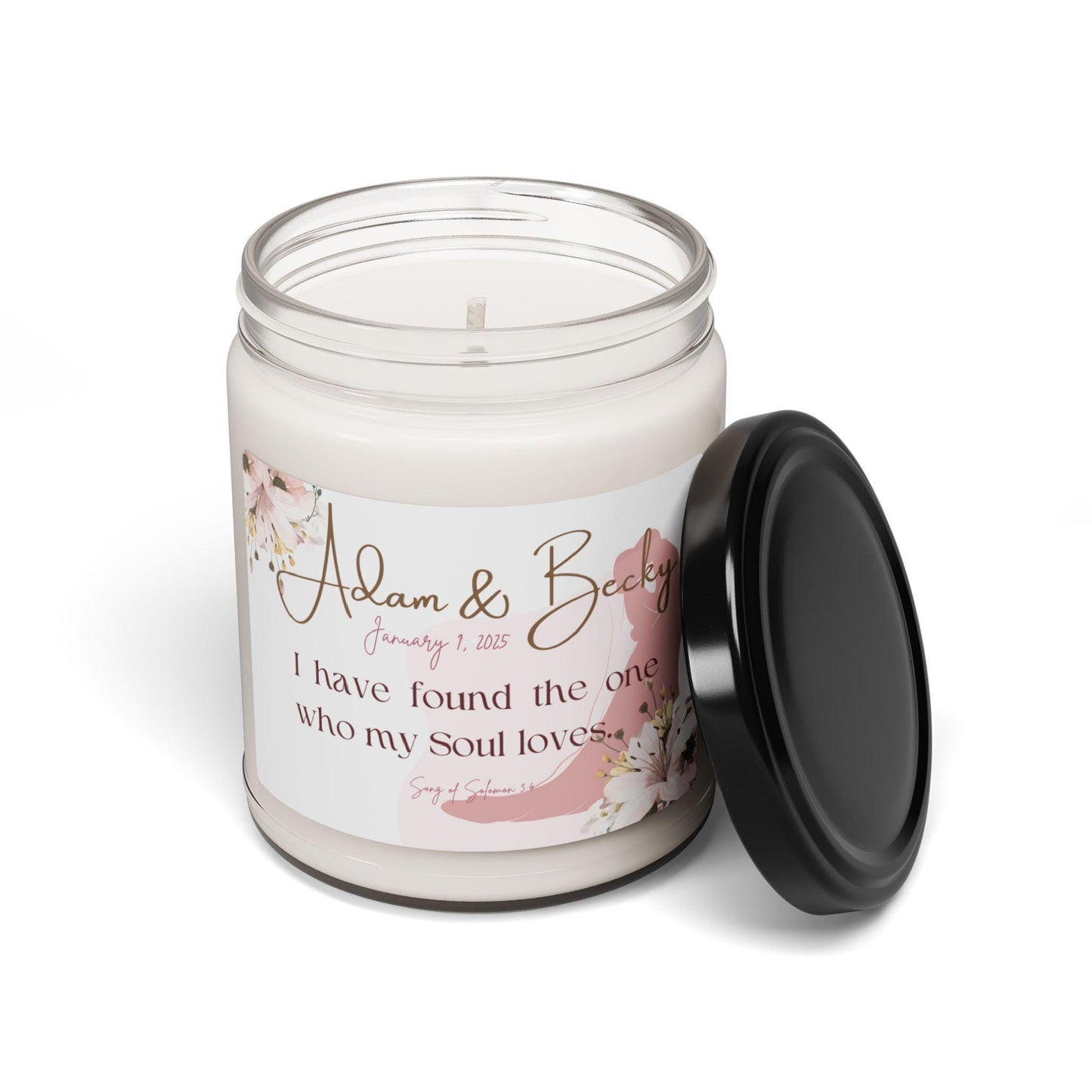 I found the one who my soul loves, Custom Wedding day candle gift.