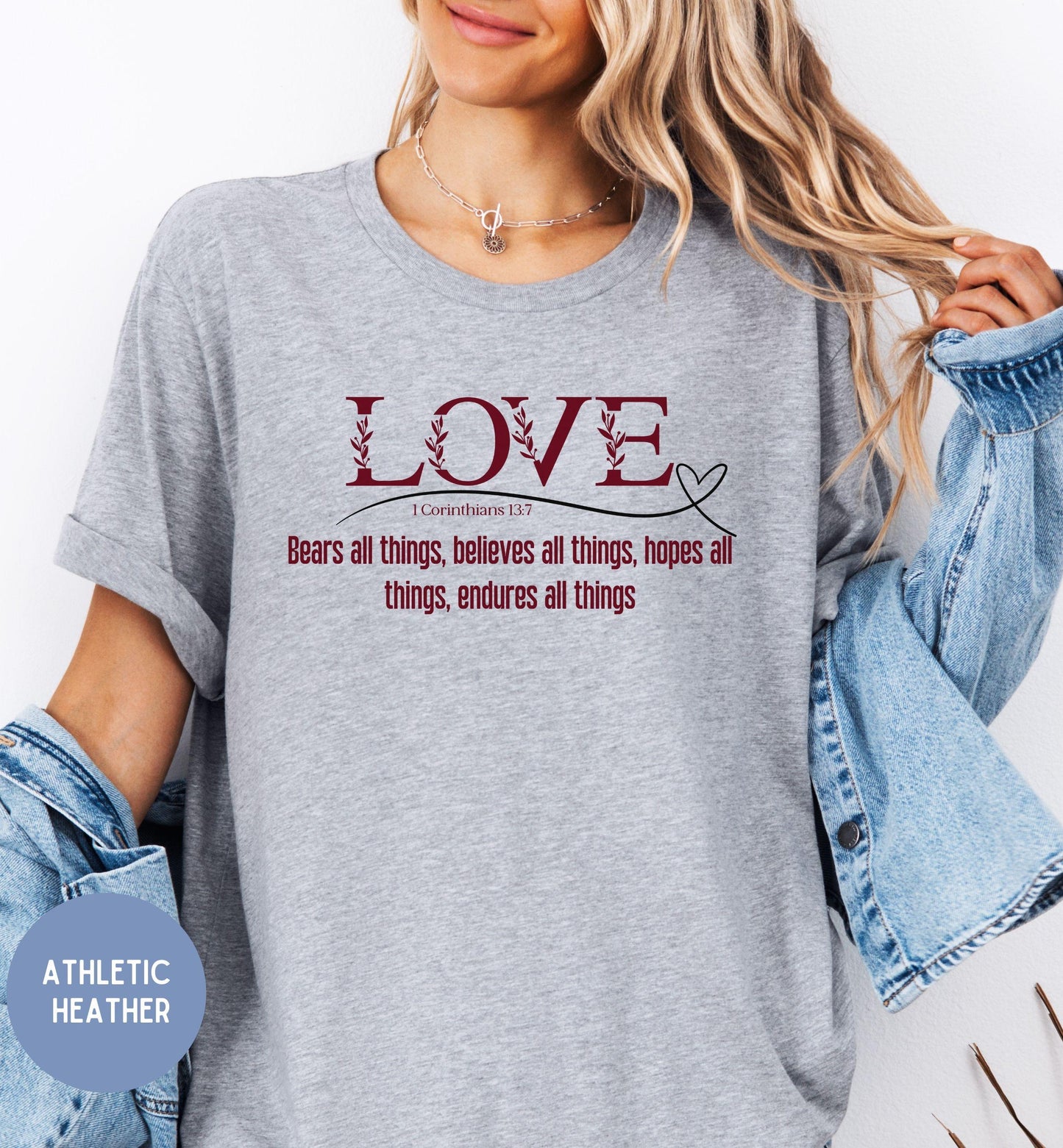 Christian Womens 1 Corinthians 13 Faith shirt