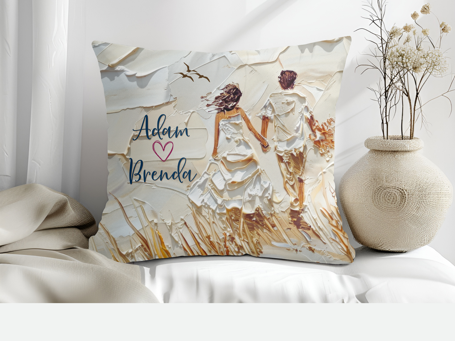 Personalized Bride and Groom gift- Custom wedding pillow for couples