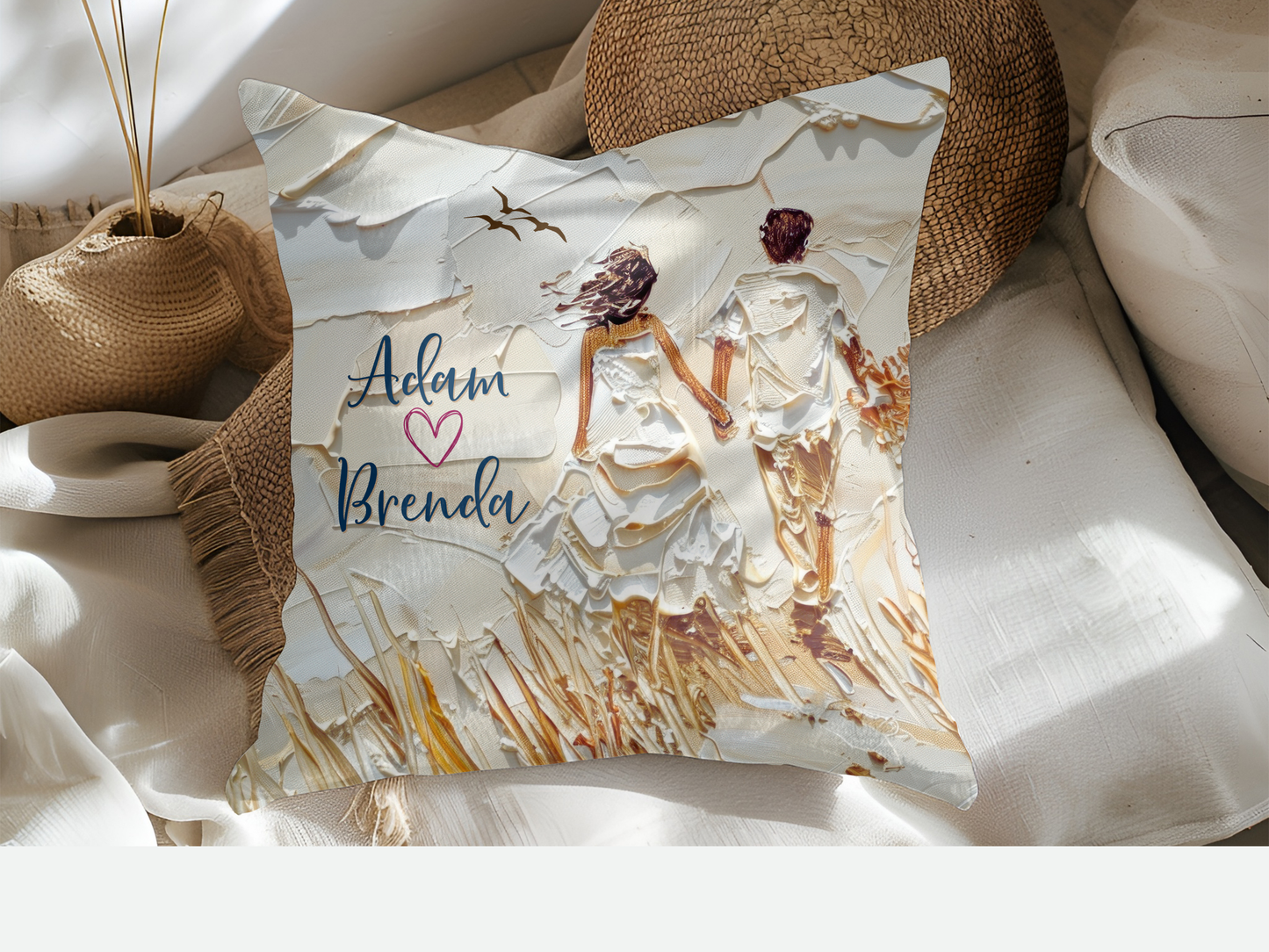 Personalized Bride and Groom gift- Custom wedding pillow for couples