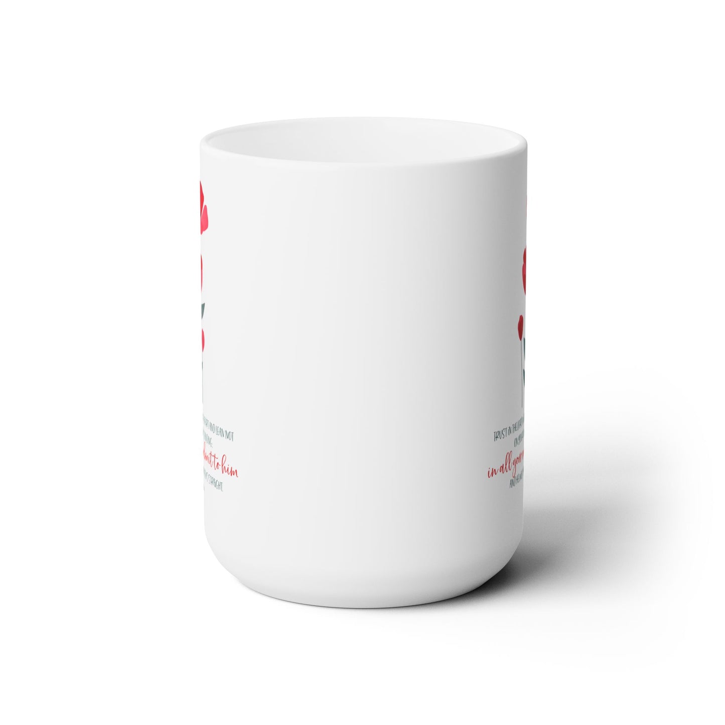 Floral Proverbs 3:5-6 Bible verse coffee mug - Christian gift for her.