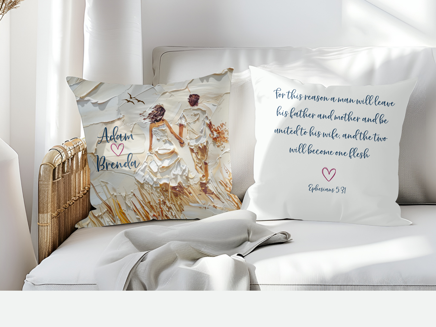 Personalized Bride and Groom gift- Custom wedding pillow for couples