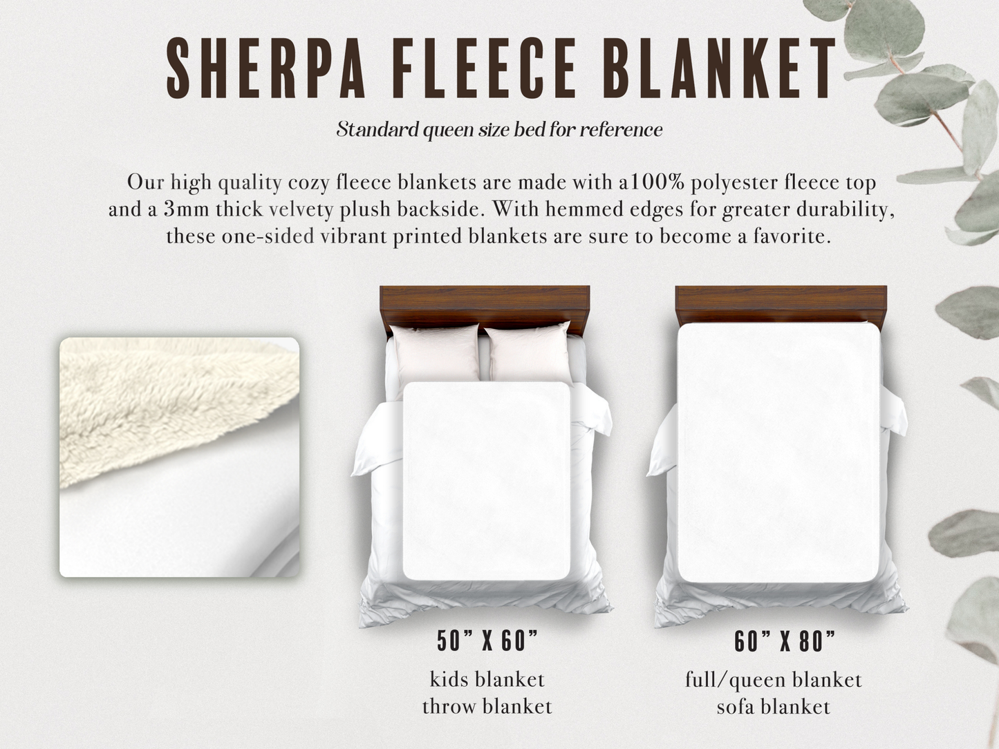 Personalized Name - Cozy Sherpa Blanket  With Pink Tulip- Great gift for Women.