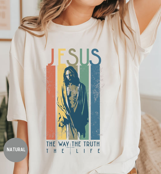 The Way The Truth The Life, Christian Retro Tshirt - Women's Faith Tee