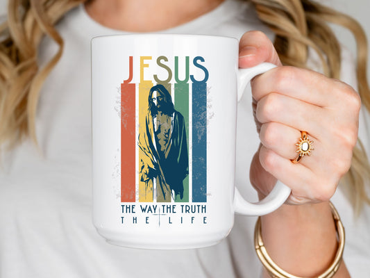 The way the truth the life - Jesus Coffee mug -Christian retro mug