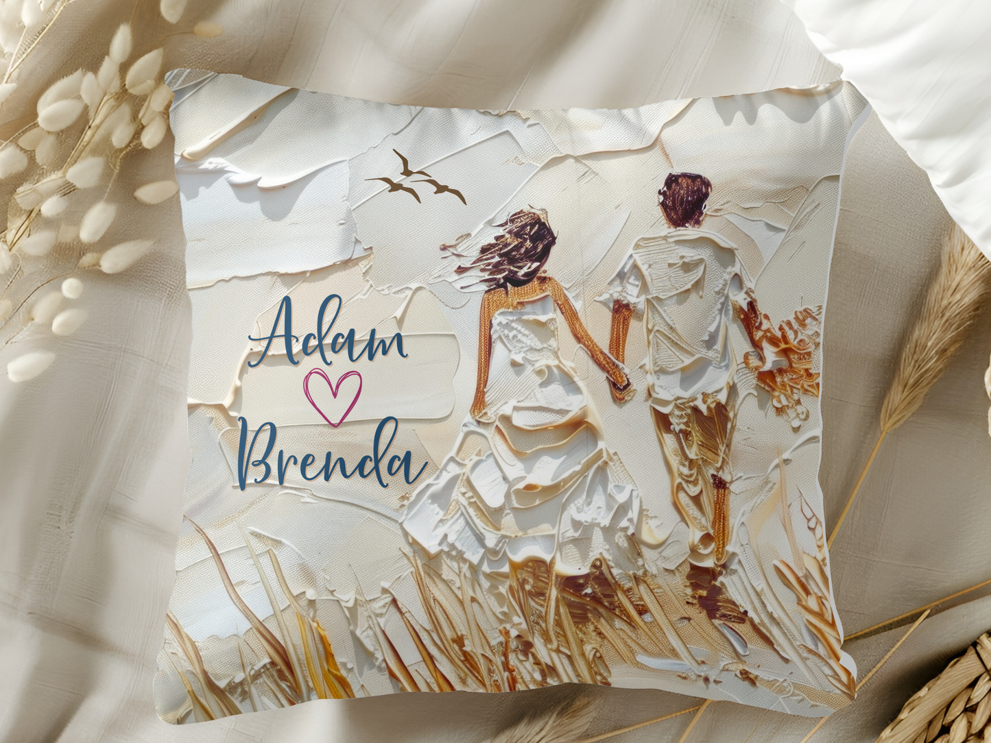 Personalized Bride and Groom gift- Custom wedding pillow for couples