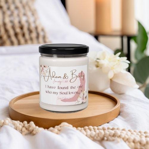 I found the one who my soul loves, Custom Wedding day candle gift.
